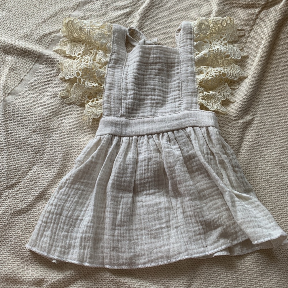 Cream lace muslin dress